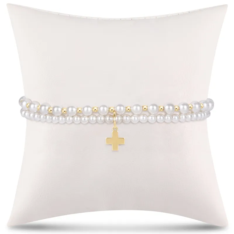 grateful for you gift stack - pearl signature cross charm sold by enewton
