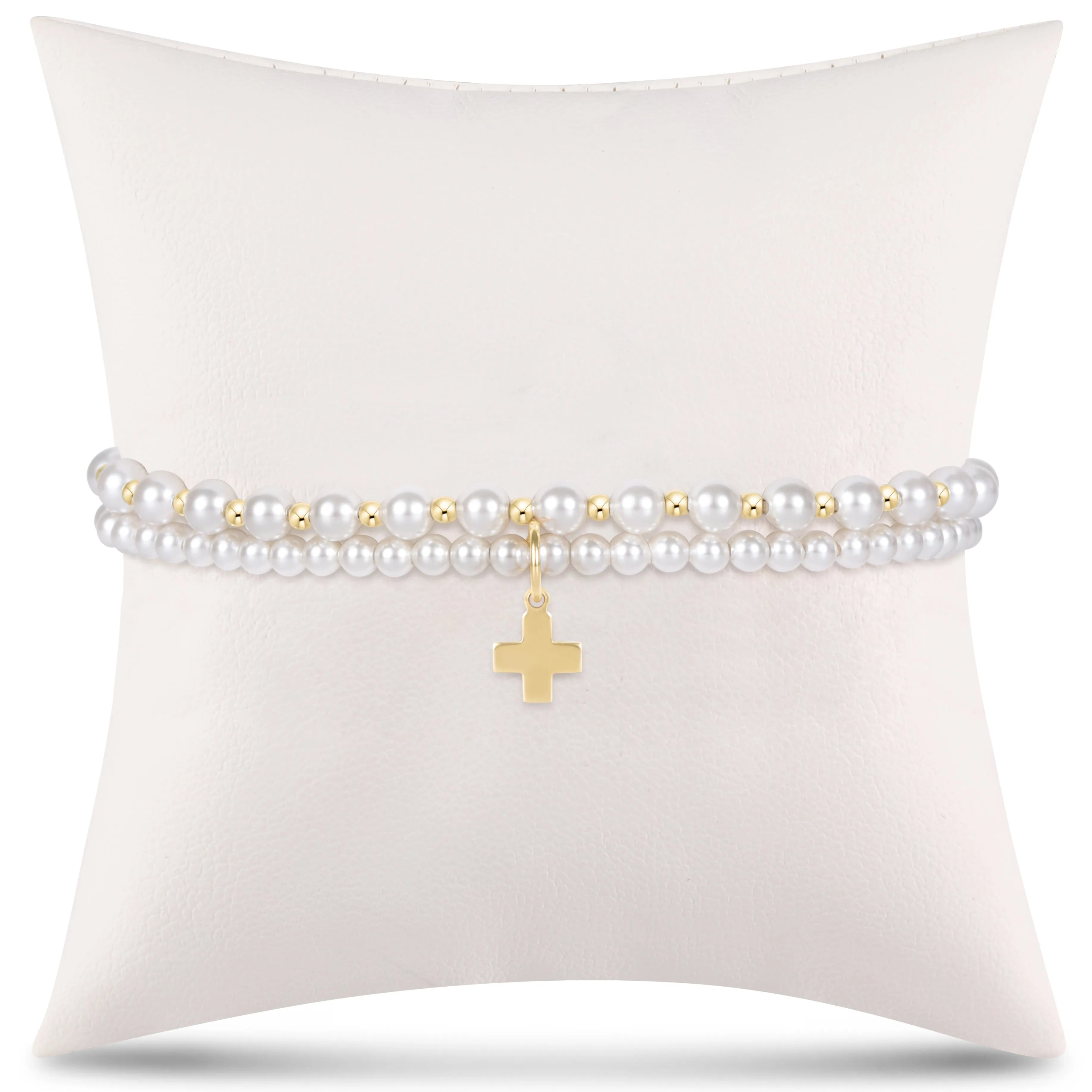 grateful for you gift stack - pearl signature cross charm sold by enewton