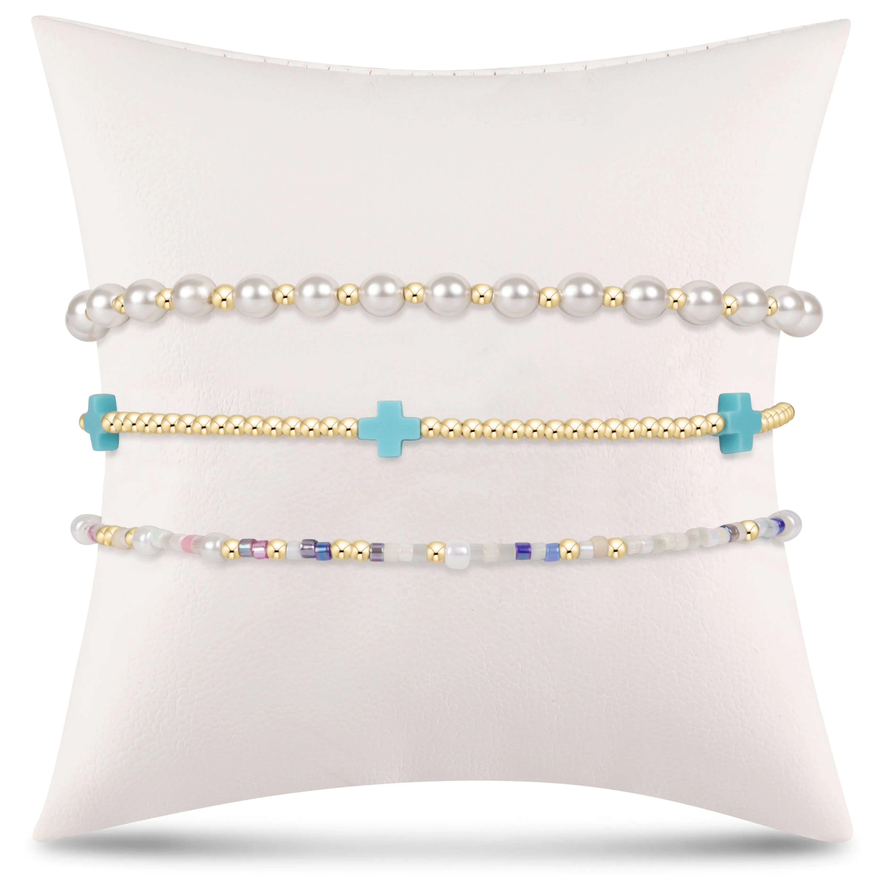 e's gift drawer stack - gold turquoise sold by enewton