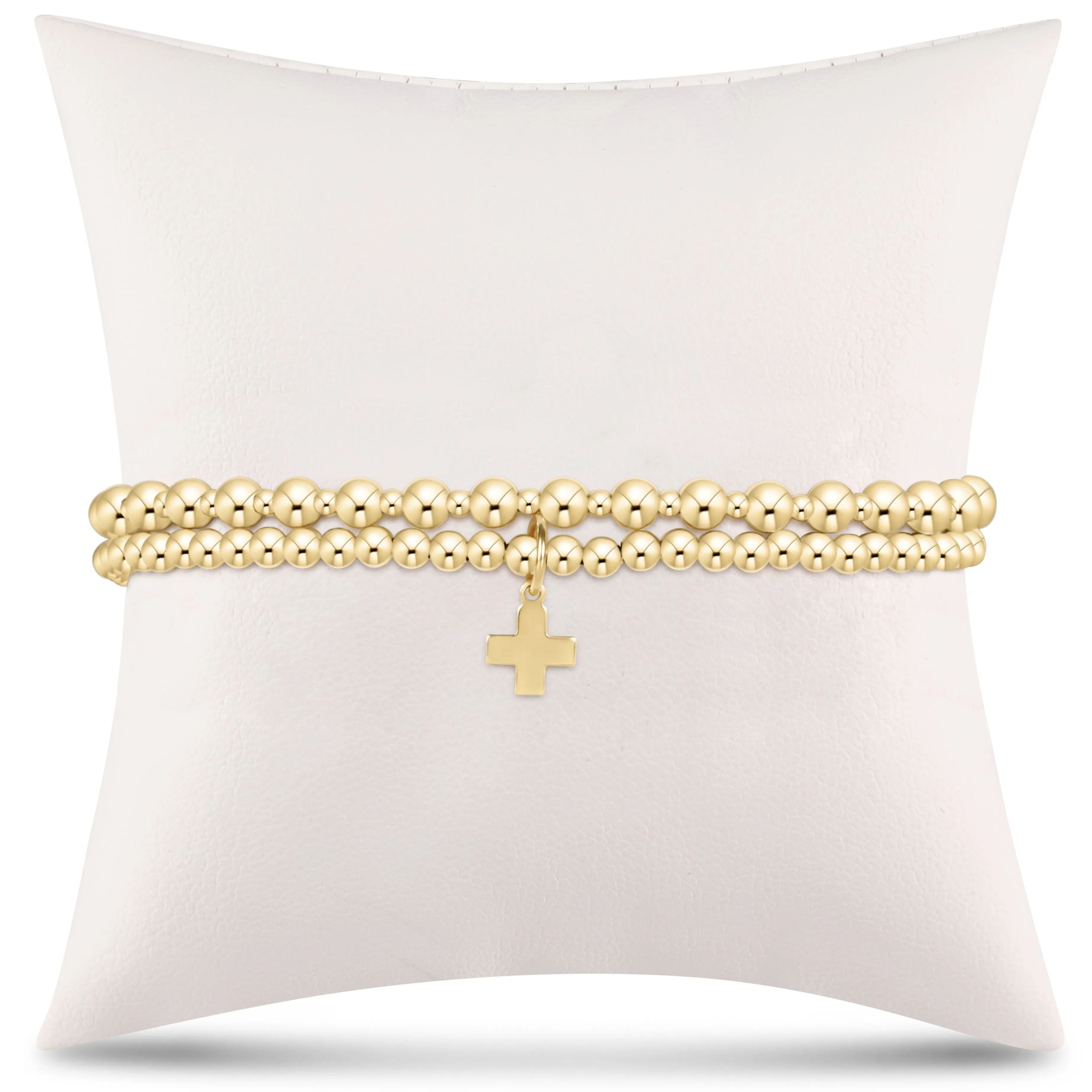 grateful for you gift stack - gold signature cross charm sold by enewton