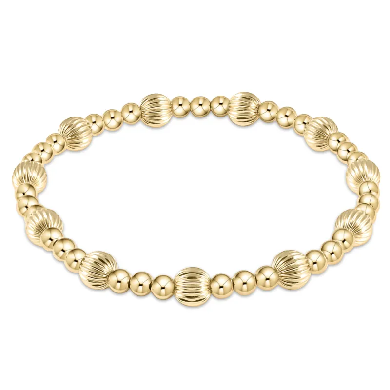 Dignity Sincerity Pattern 6mm Bead Bracelet - Gold sold by enewton