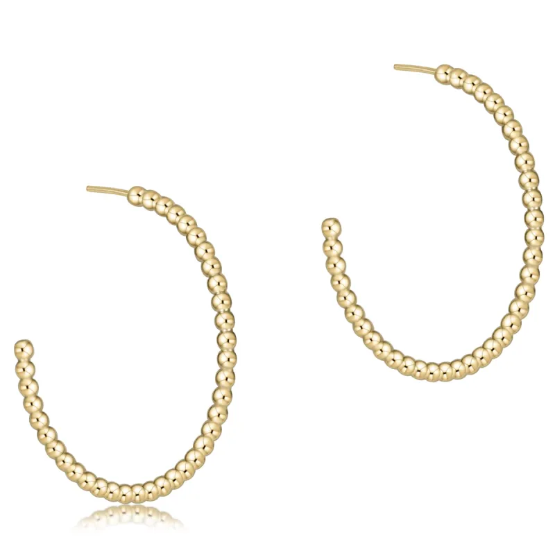 Beaded Classic 1.25" Post Hoop - 2mm Gold sold by enewton