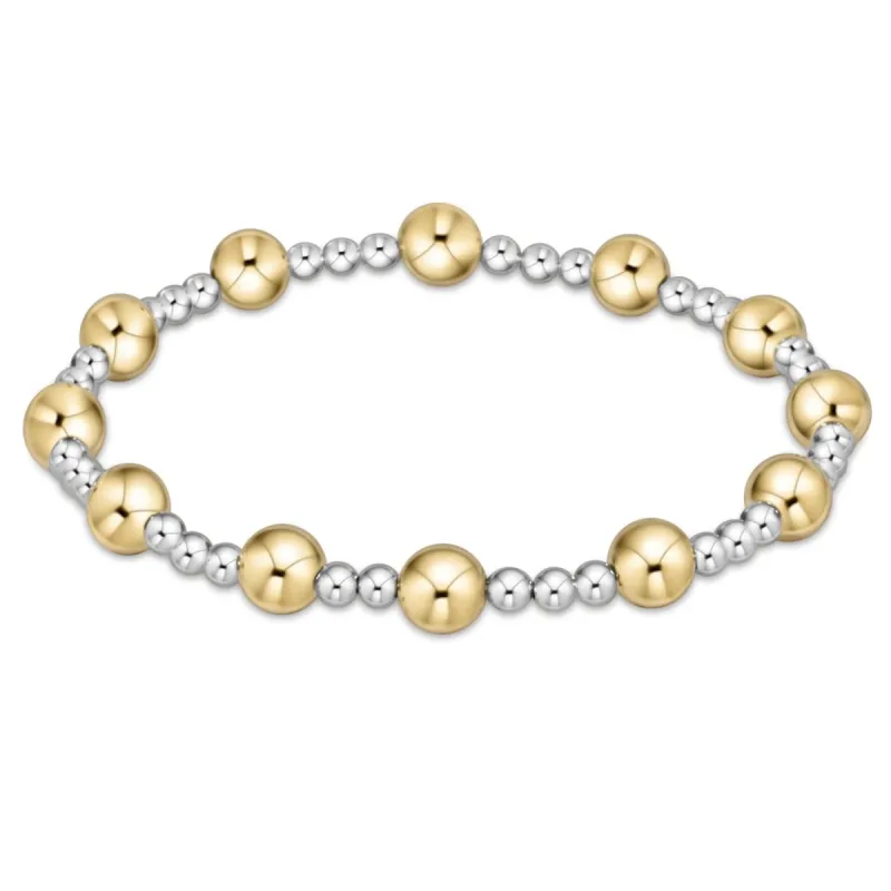 Classic Sincerity Pattern 6mm Bead Bracelet - Mixed Metal sold by enewton