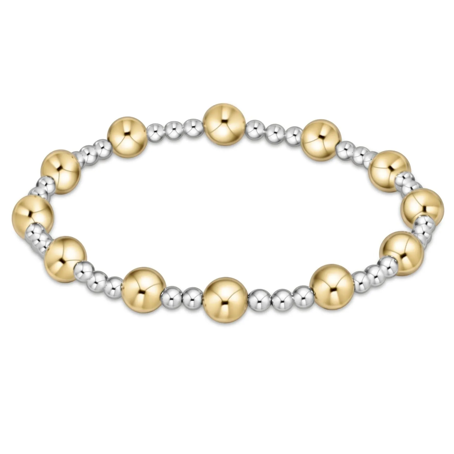 Classic Sincerity Pattern 6mm Bead Bracelet - Mixed Metal sold by enewton
