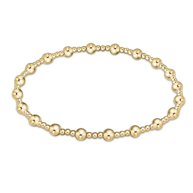 egirl Classic Sincerity Pattern 4mm Bead Bracelet- Gold sold by enewton