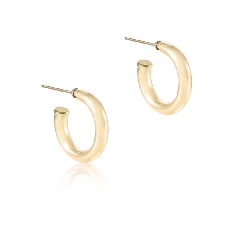 Round Gold 1" Post Hoop - 4mm sold by enewton