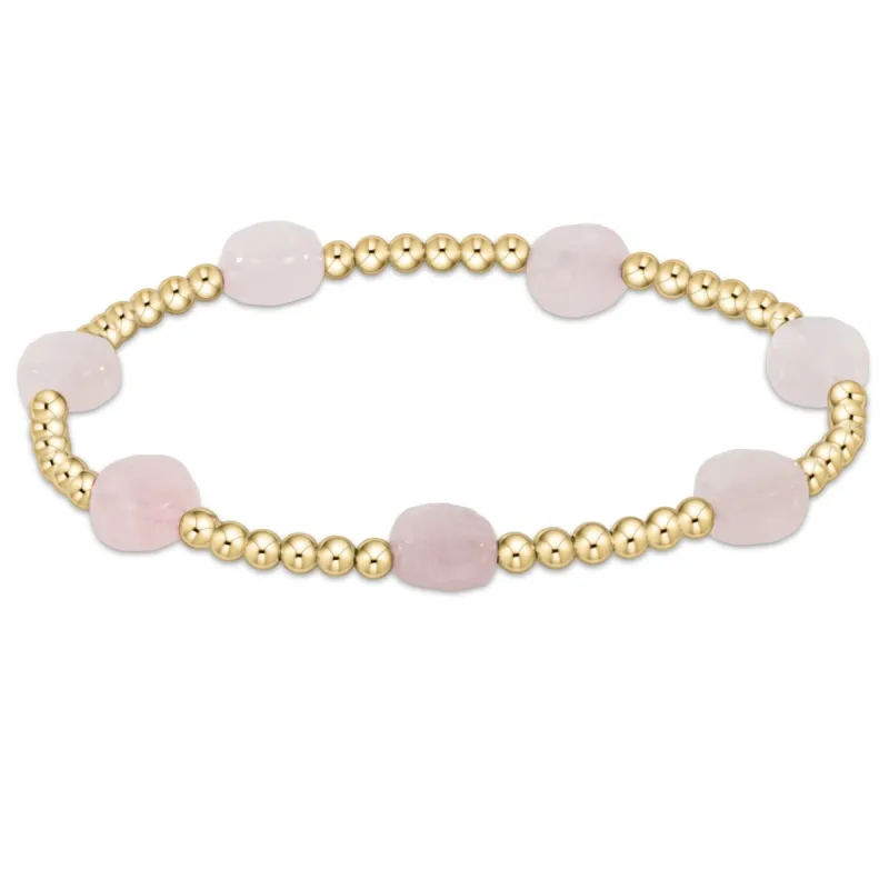 Admire Gold 3mm Bead Bracelet - Pink Opal sold by enewton