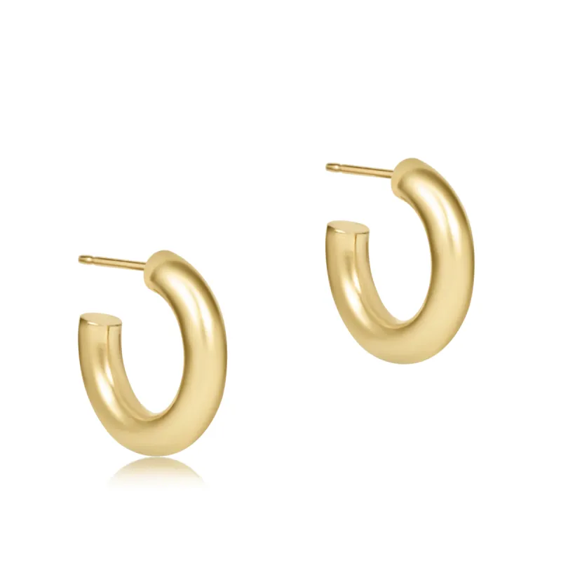 Round Gold 0.5" Post Hoop - 4mm - Smooth sold by enewton