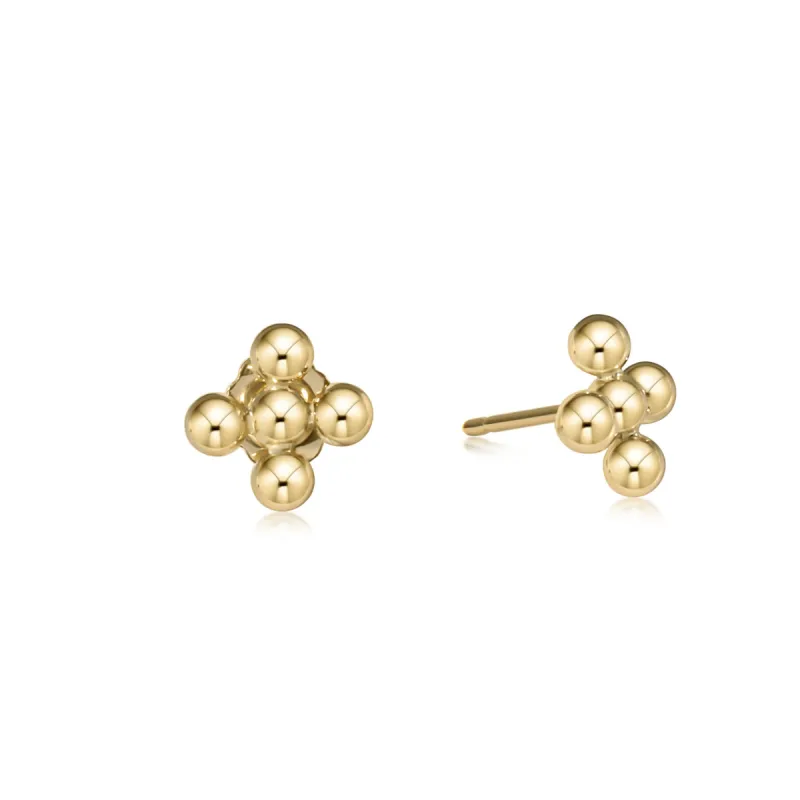 Classic Beaded Signature Cross Stud - 3mm Bead Gold sold by enewton