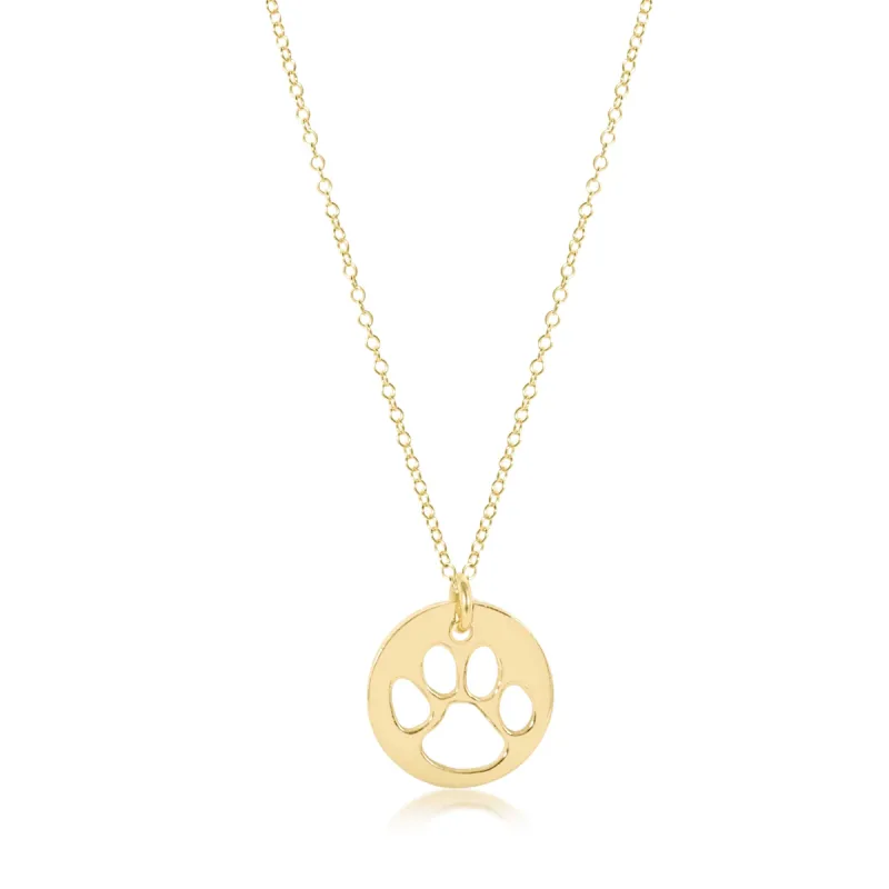 16" Necklace Gold - Paw Print Gold Disc sold by enewton