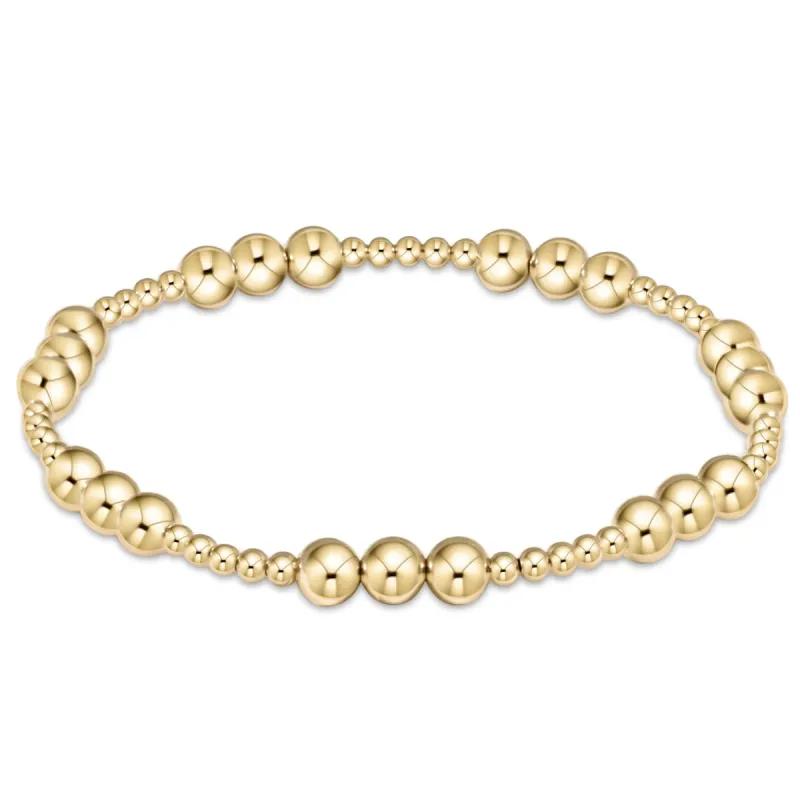 Classic Joy Pattern 5mm Bead Bracelet - Gold sold by enewton