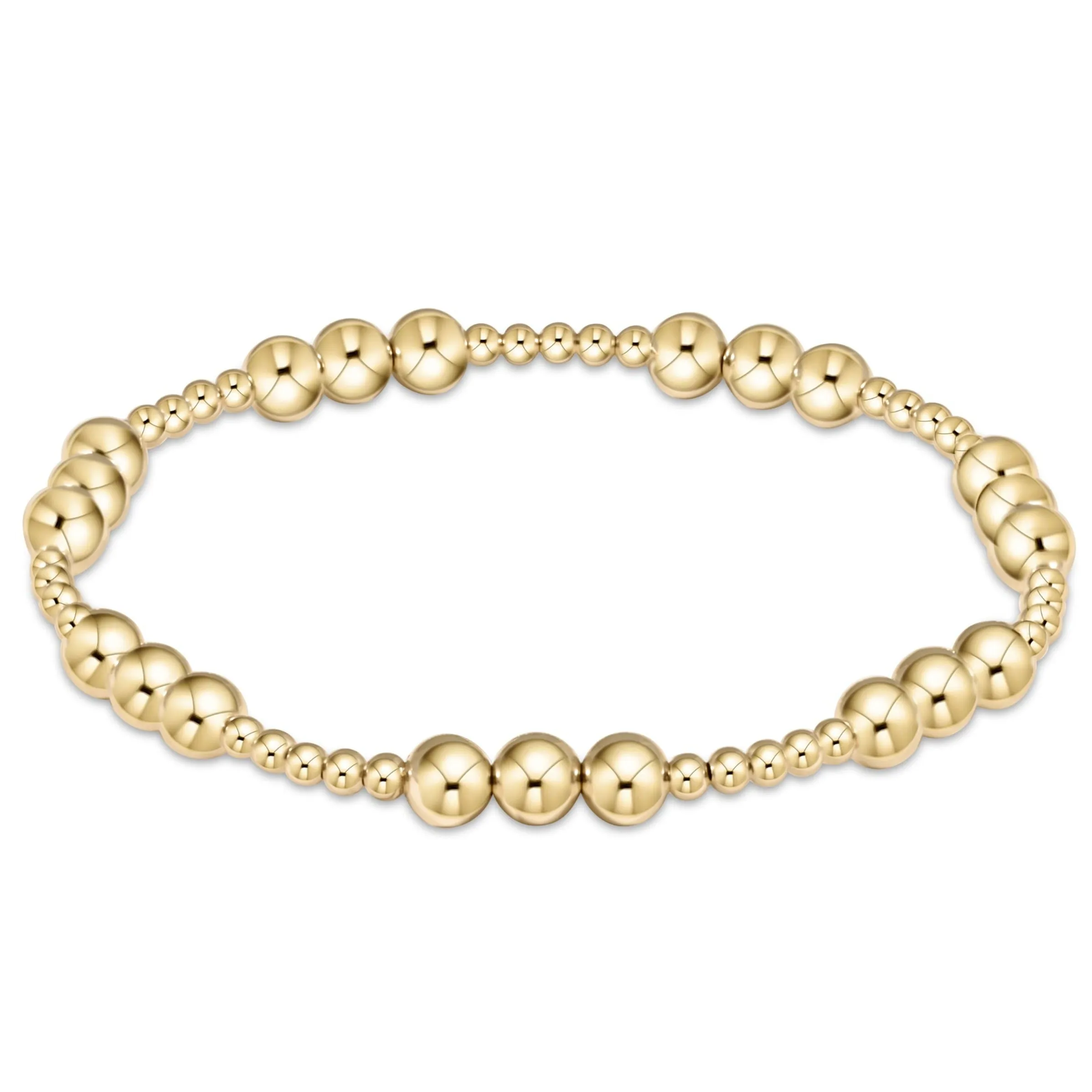 Classic Joy Pattern 5mm Bead Bracelet - Gold sold by enewton