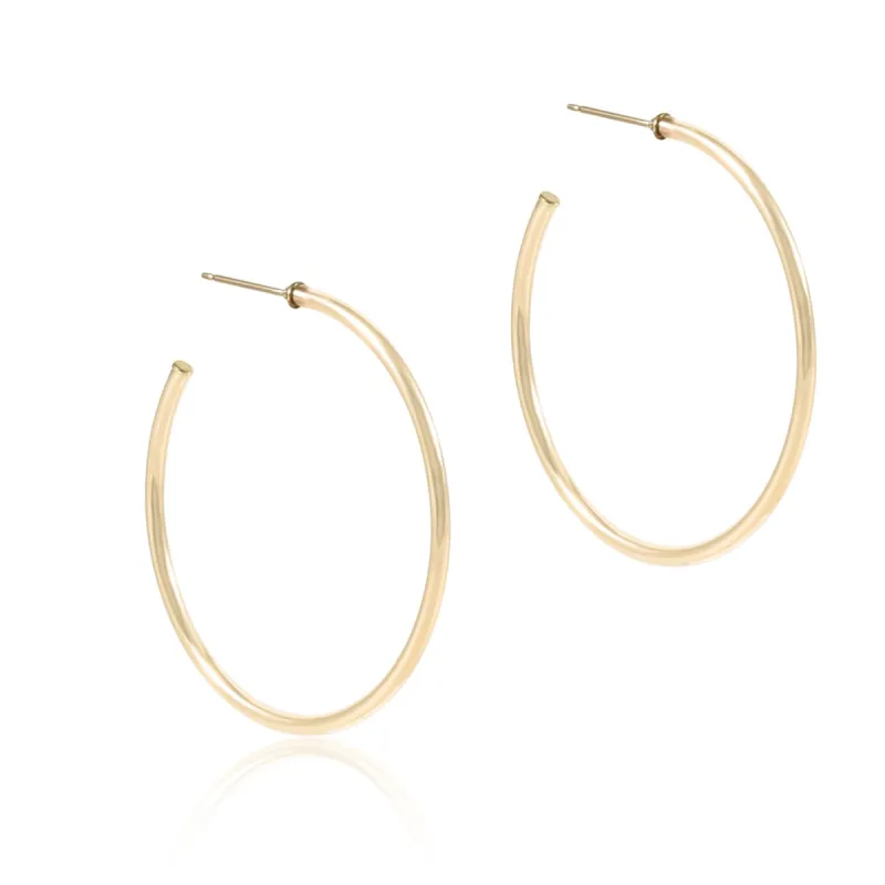 Round Gold 1.75" Post Hoop - 2mm - Smooth sold by enewton