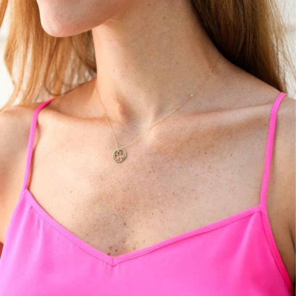 16" necklace gold - guardian angel gold disc sold by enewton product image thumbnail 2