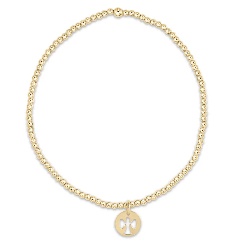 egirl Classic Gold 2mm Bead Bracelet - Guardian Angel Small Gold Disc sold by enewton