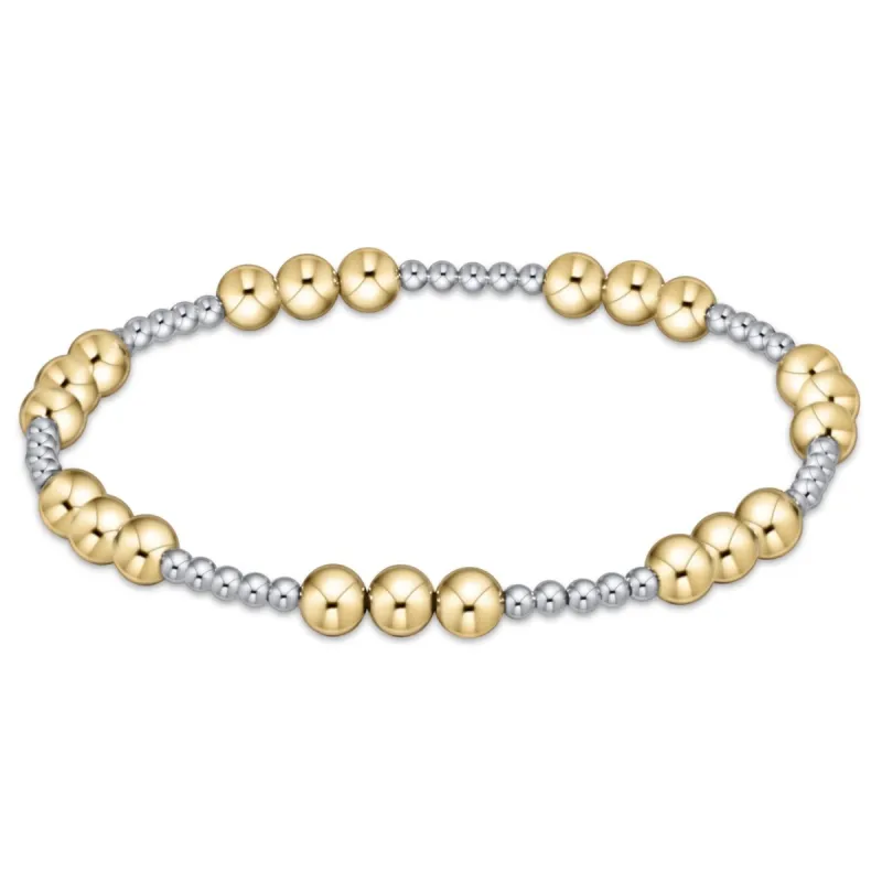 Classic Joy Pattern 5mm Bead Bracelet - Mixed Metal sold by enewton