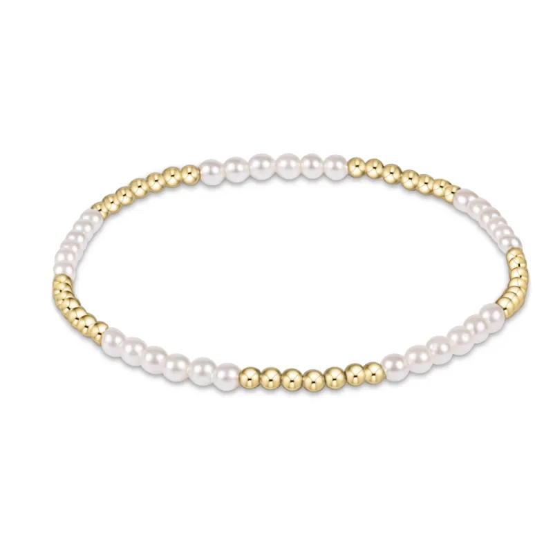 Classic Blissful Pattern 2.5mm Bead Bracelet - 3mm Pearl sold by enewton