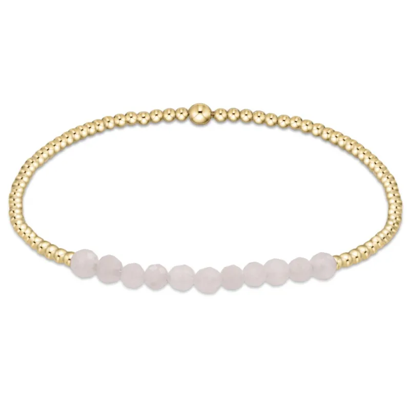 Gold Bliss 2mm Bead Bracelet - Moonstone sold by enewton
