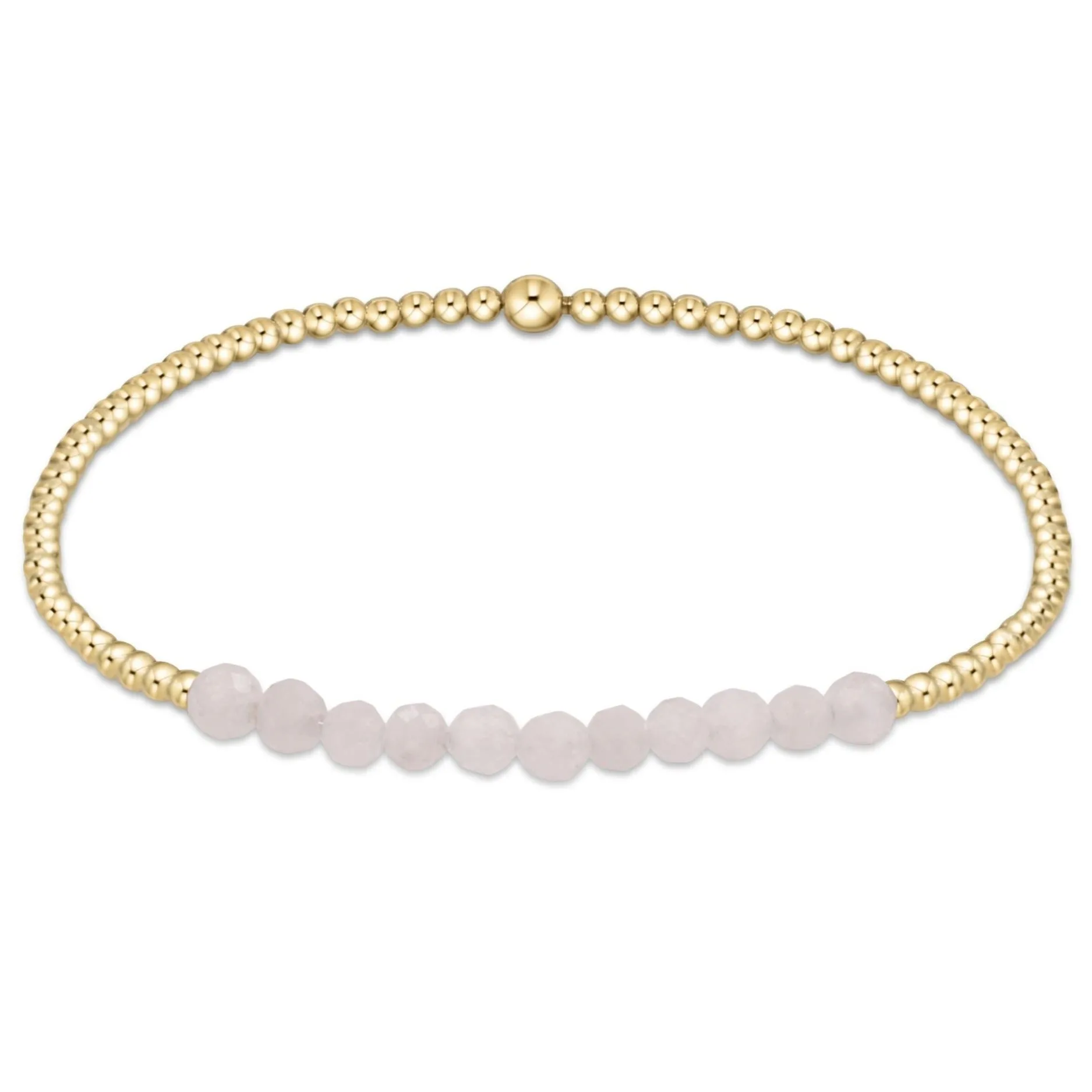 Gold Bliss 2mm Bead Bracelet - Moonstone sold by enewton