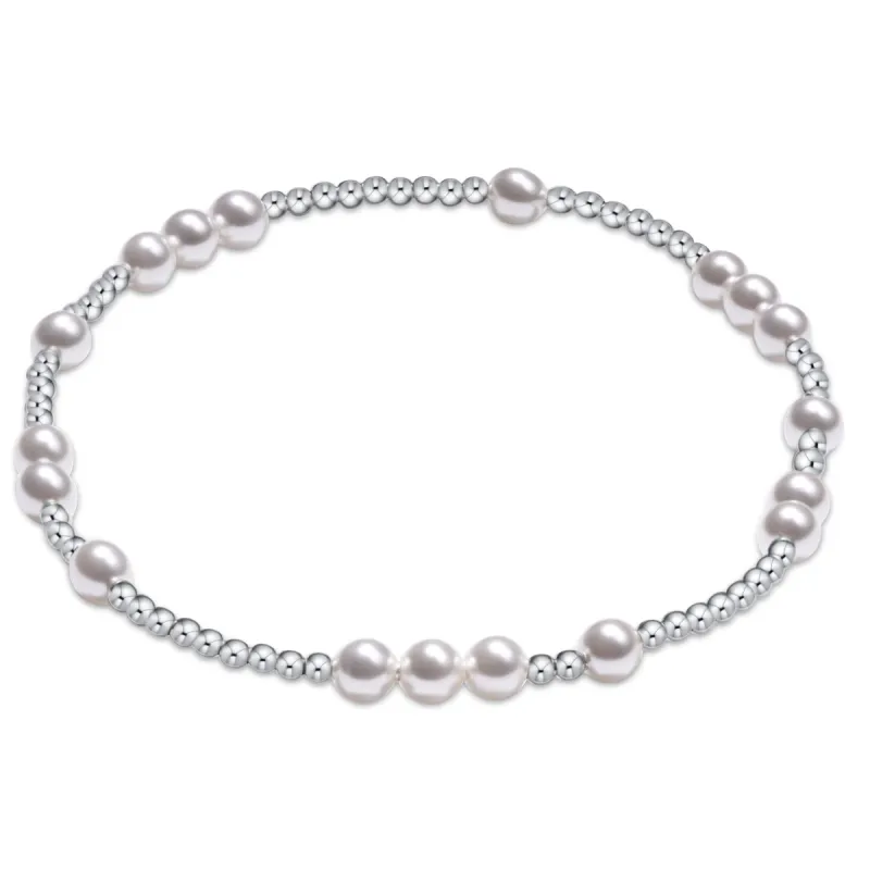 Hope Unwritten Sterling 4mm Bead Bracelet - Pearl sold by enewton