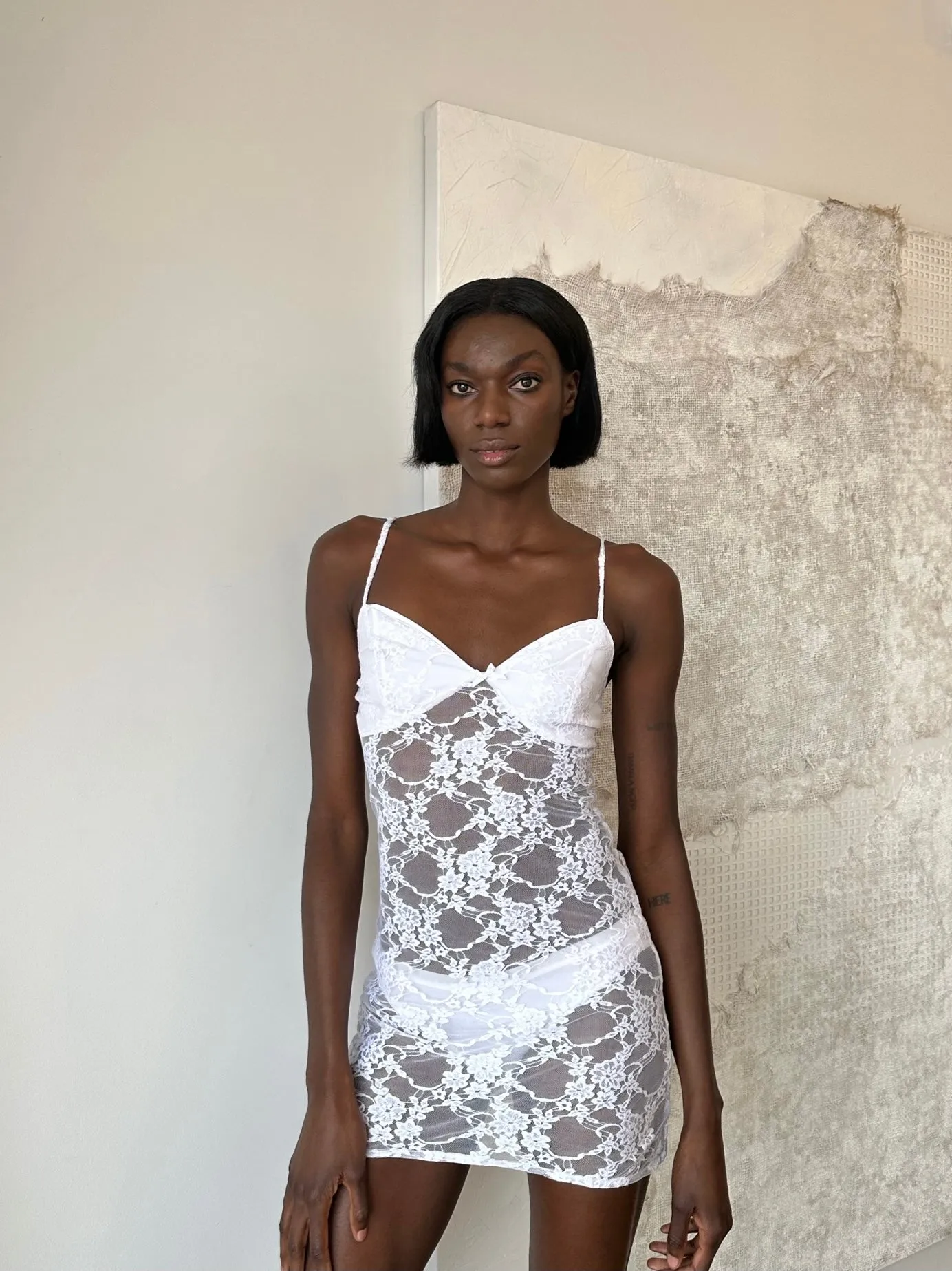 FLORAL LACE DRESS - WHITE sold by Artless Forever product image thumbnail 3
