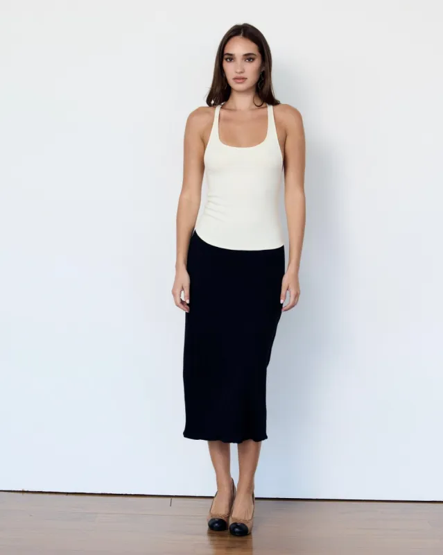 JERSEY MIDI SKIRT - BLACK sold by Artless Forever