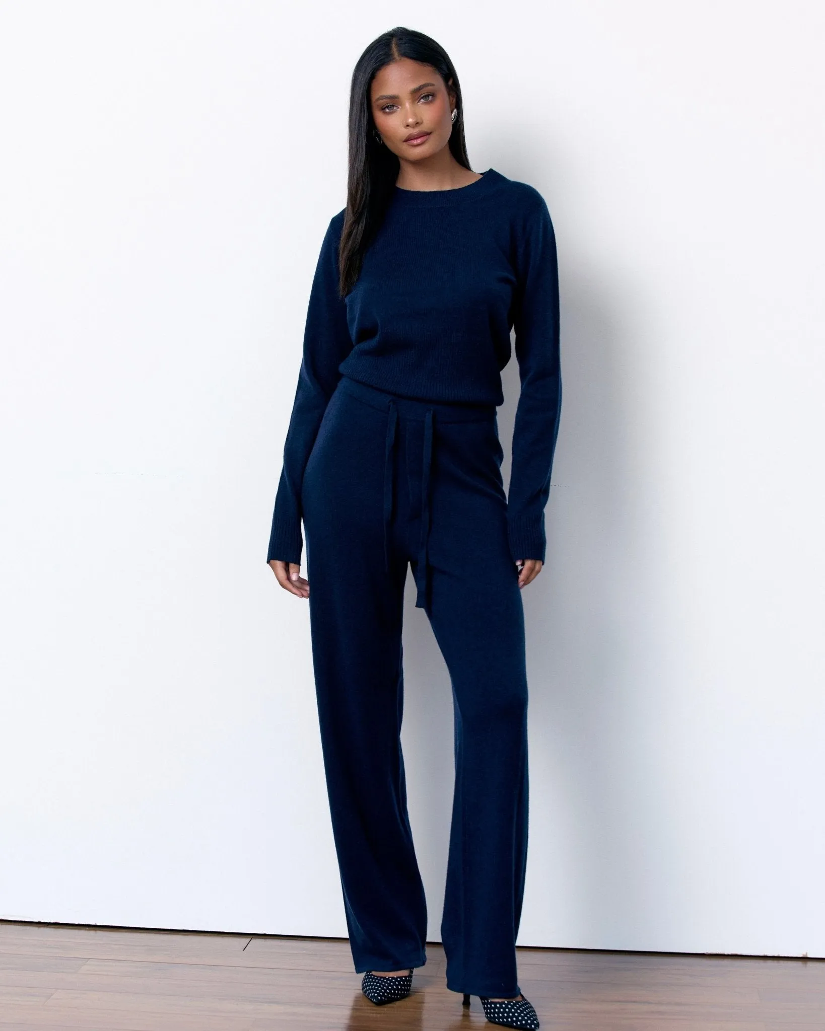 CASHMERE DRAWSTRING PANTS - MIDNIGHT NAVY sold by Artless Forever product image thumbnail 2