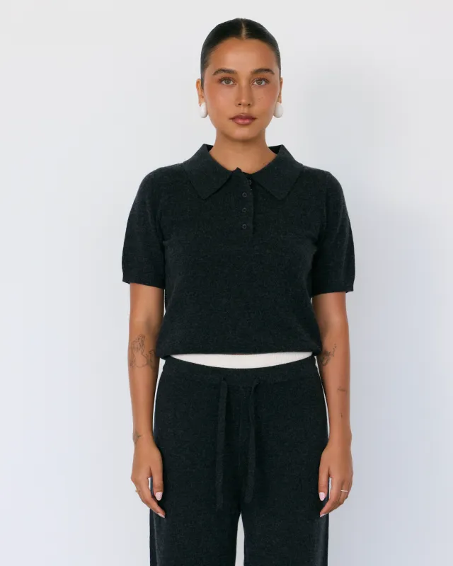 Tove Short Sleeve Cashmere Polo sold by Artless Forever