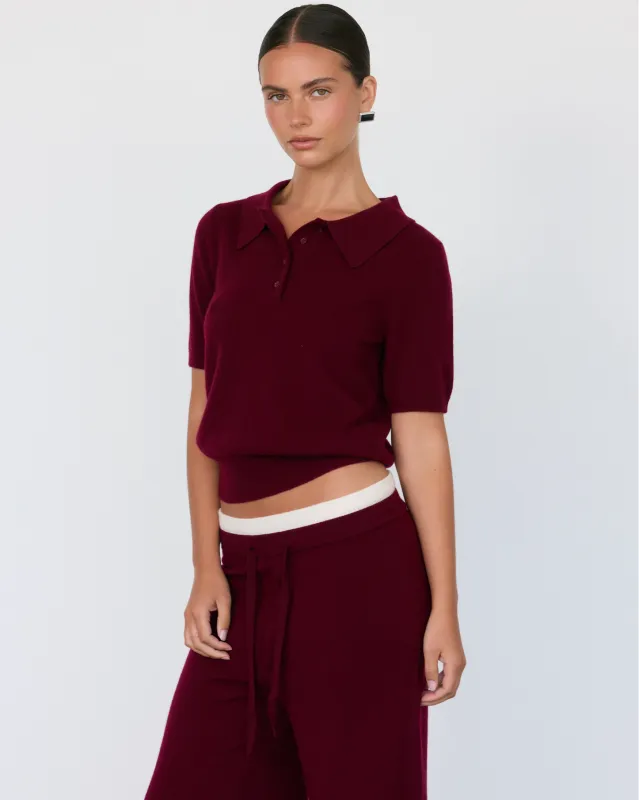 Tove Short Sleeve Cashmere Polo sold by Artless Forever