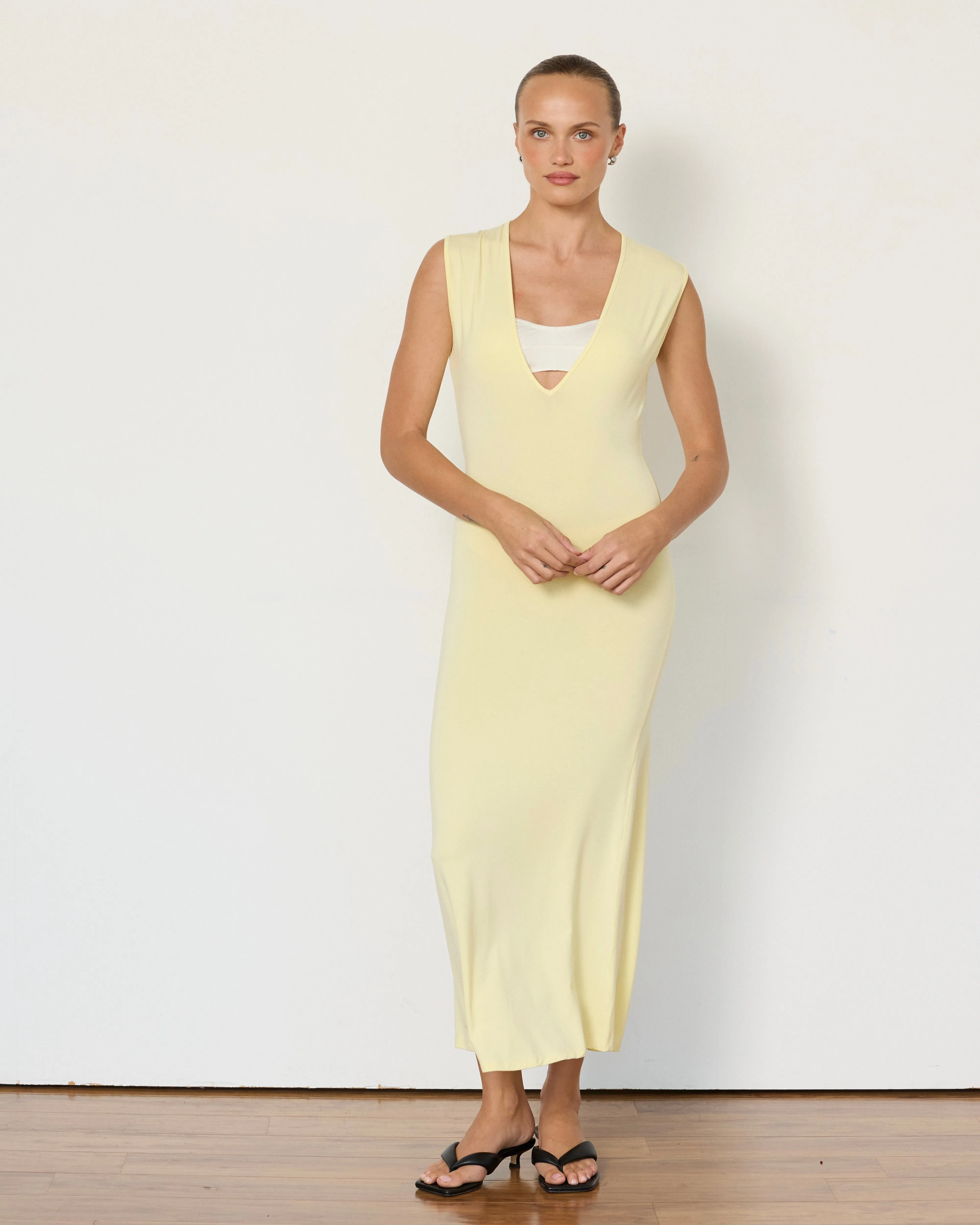 Tate Plunge Midi Dress sold by Artless Forever