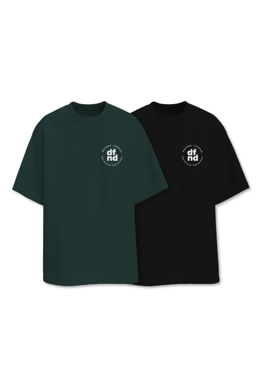 MEN'S 2 PACK T-SHIRTS - GREEN/BLACK sold by DFND