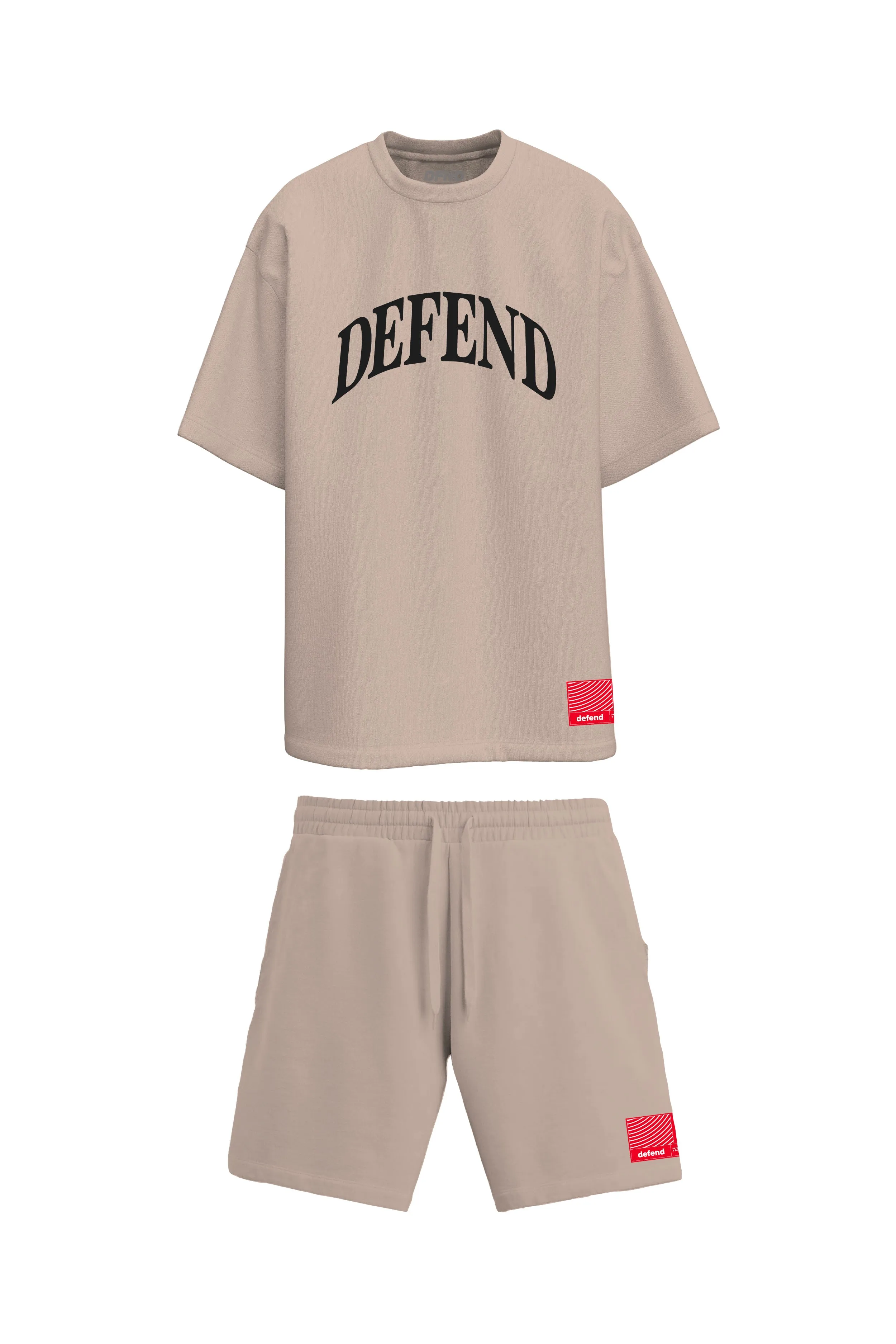 Summer Core Shorts & Tee Set - Stone sold by DFND product image thumbnail 5