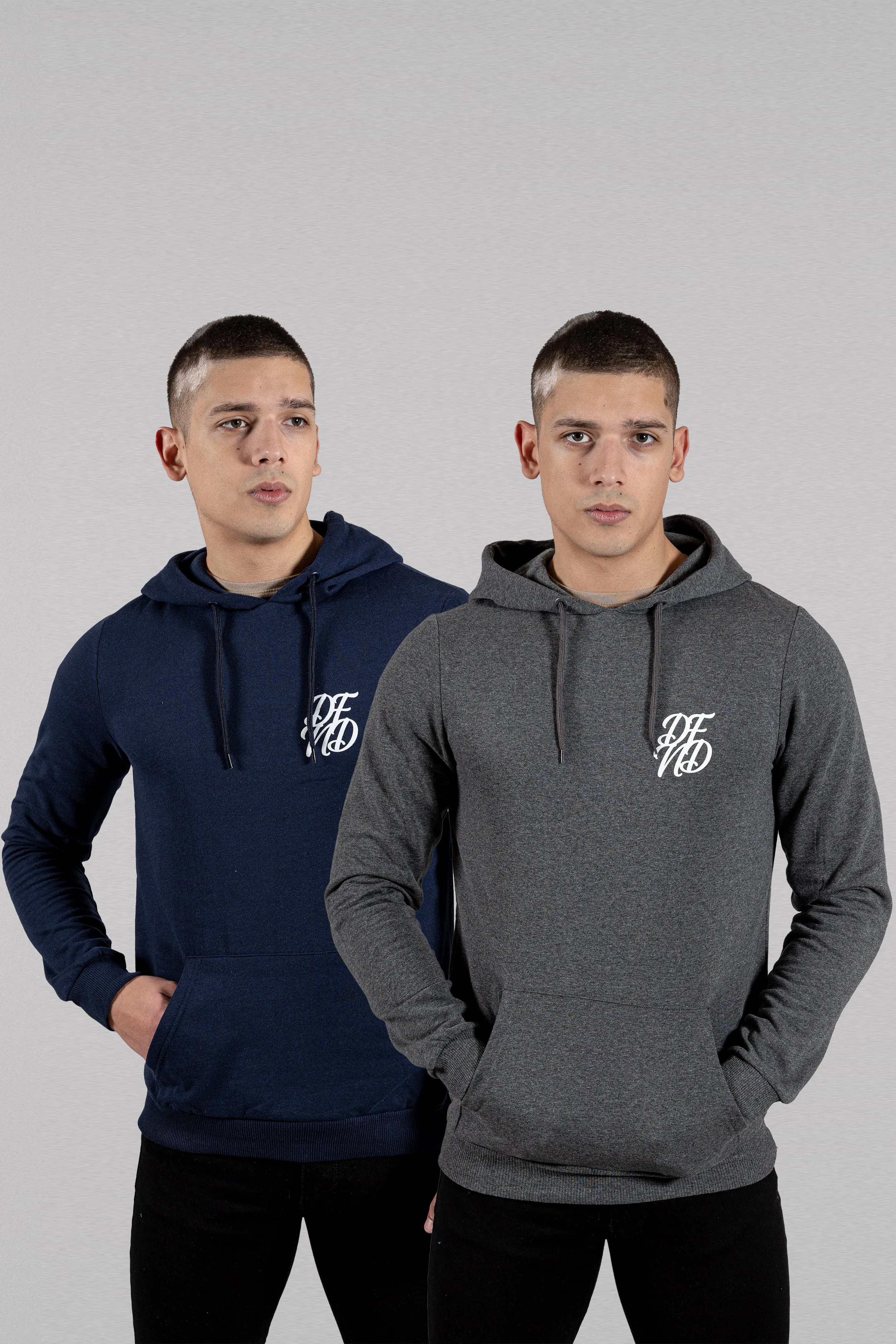AMOS 2 PACK NAVY AND CHARCOAL HOODIE sold by DFND