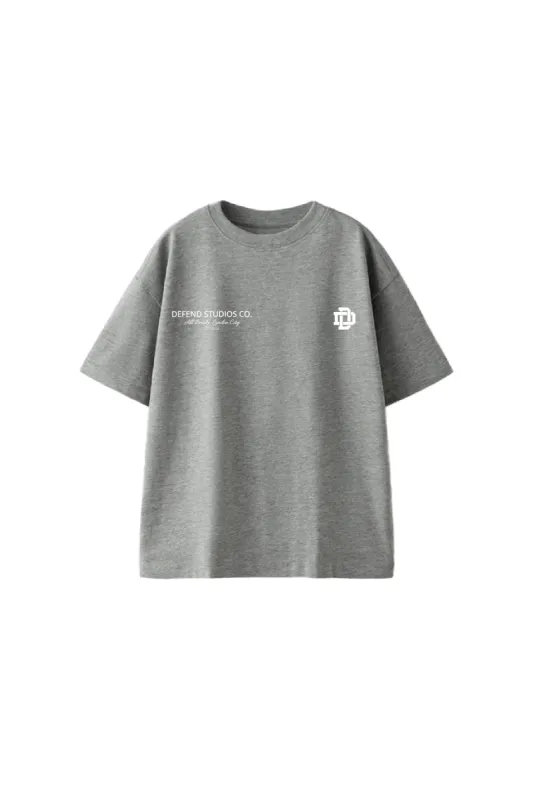 DEFEND CREST T-SHIRT - GREY MELANGE sold by DFND