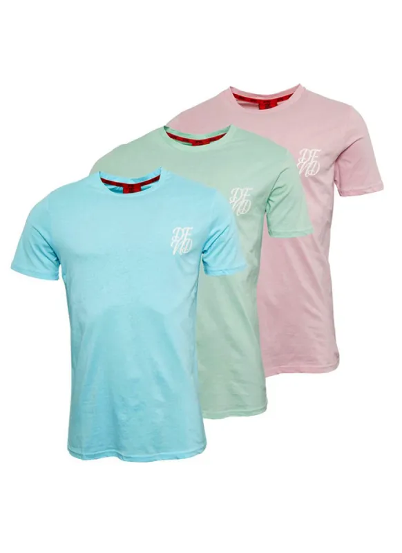 Swirl 3 Pack Tee - Mint/Sky Blue/Pink sold by DFND
