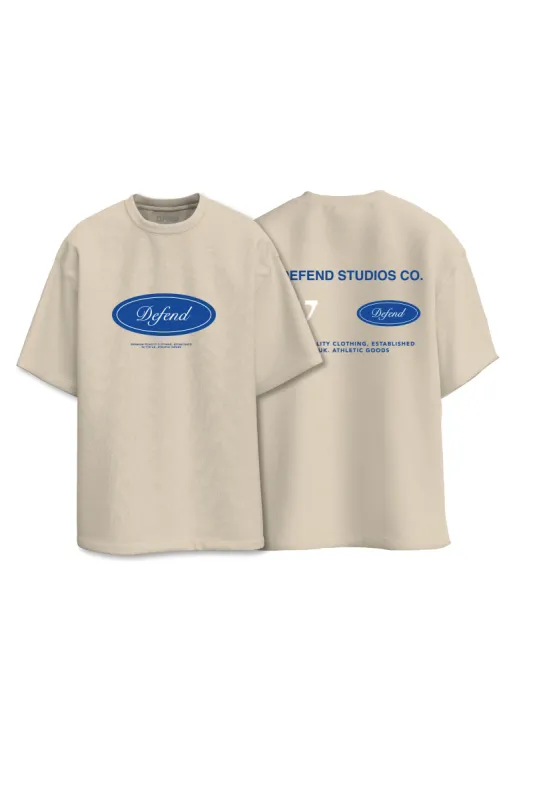 DFND BADGE LOGO T-SHIRT - SAND sold by DFND