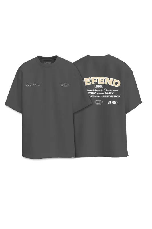 DFND CIRCA OVERSIZED T-SHIRT - GREY sold by DFND