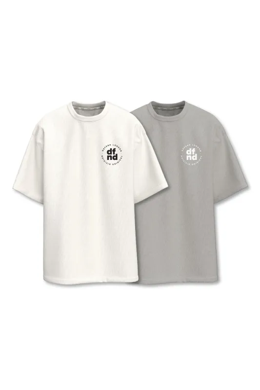 MEN'S 2 PACK T-SHIRTS - WHITE/GREY sold by DFND