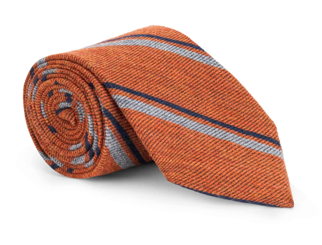 Sommer Rust Wool Stripe Tie sold by Mountain & Sackett