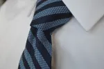 Burling Grenadine Stripe Tie Navy/Blue sold by Mountain & Sackett