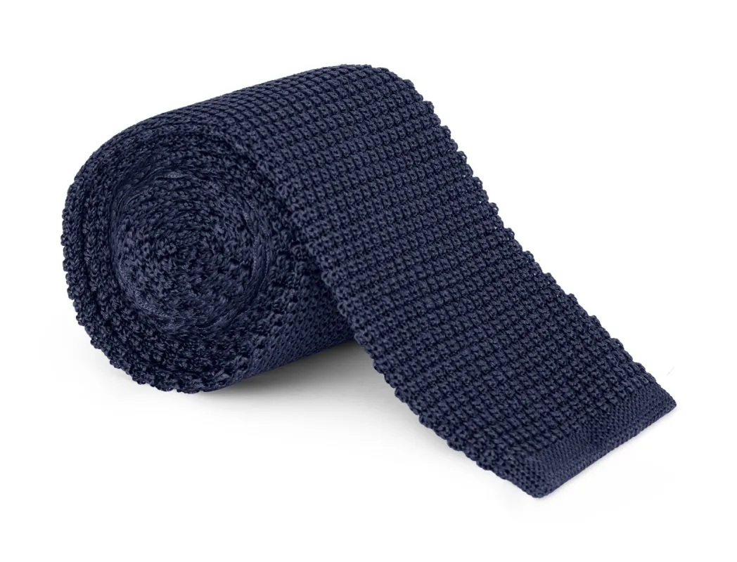 Kenmare Navy Knit Tie sold by Mountain & Sackett