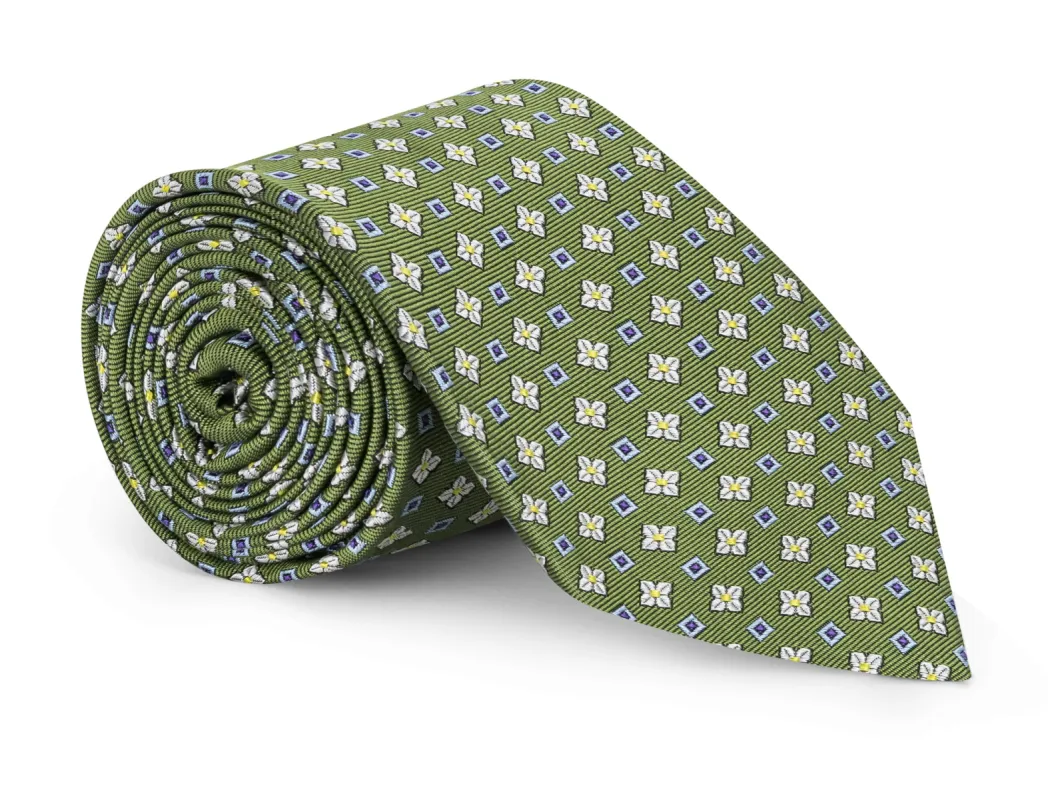 Keap Kelly Green Foulard Tie sold by Mountain & Sackett