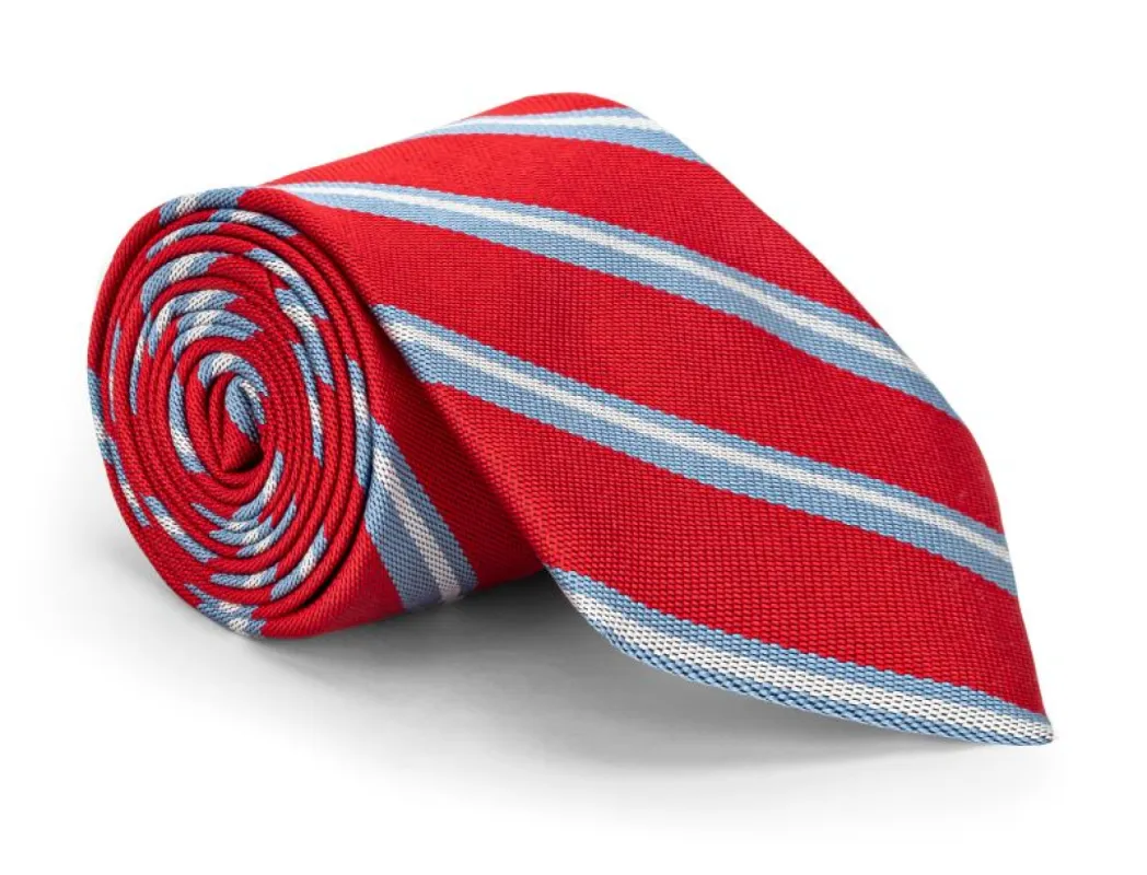 Cassidy Red Stripe Tie sold by Mountain & Sackett