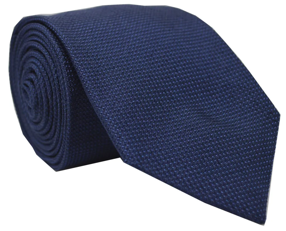 Hawthorne Grenadine Solid Tie Navy sold by Mountain & Sackett