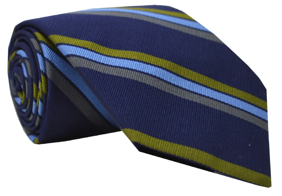Vesey Striped Tie Navy/Blue sold by Mountain & Sackett