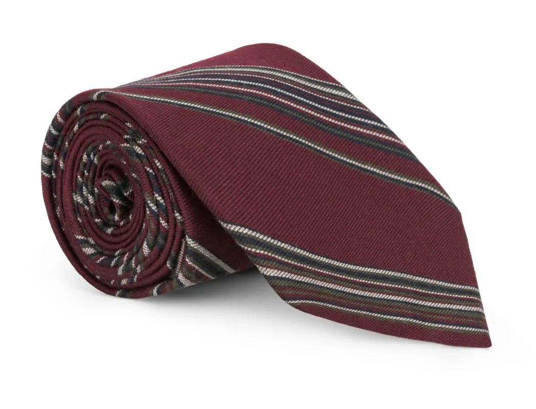 Jackson Burgundy Stripe Tie sold by Mountain & Sackett