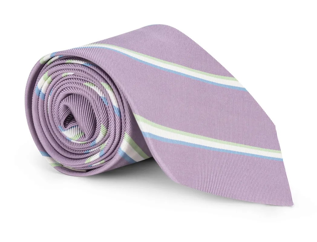 Ashford Lavender Mogador Stripe Tie sold by Mountain & Sackett