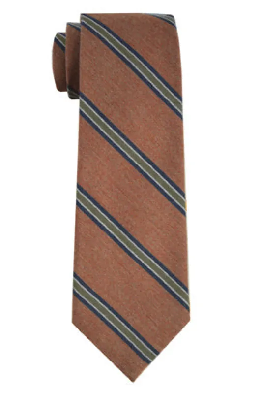 Crosby Stripe Tie Rust sold by Mountain & Sackett