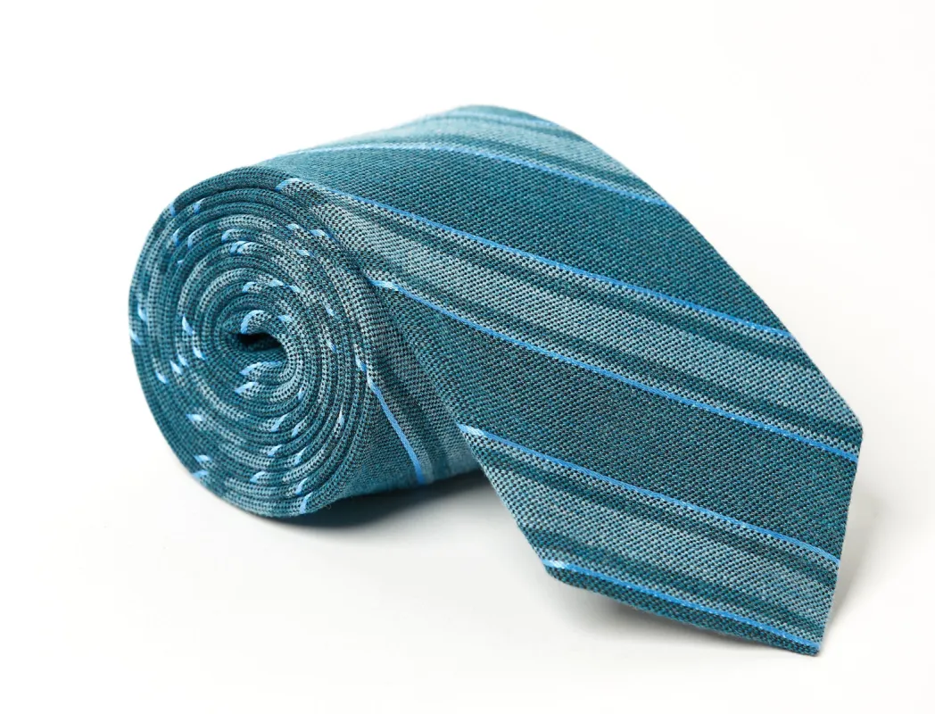 Stanton Turquoise Stripe Tie sold by Mountain & Sackett