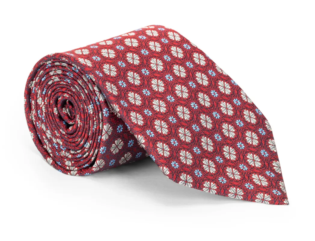 Livingston Red Foulard Tie sold by Mountain & Sackett